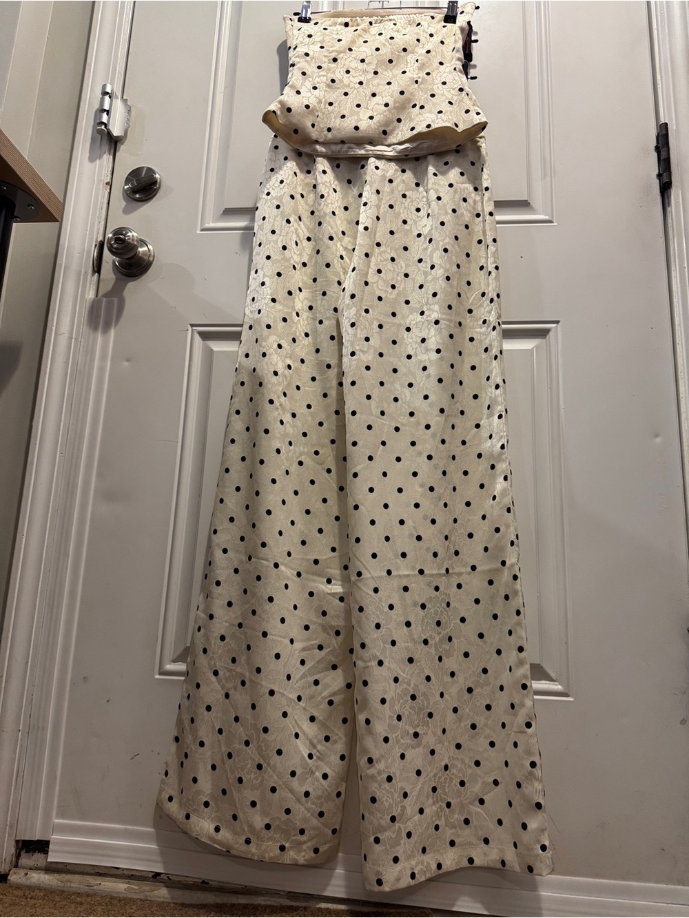 Princess Polly Powdered Sugar Polka Dot Strapless Top Wide Leg Pants Set $78.00 - Picture 16 of 16